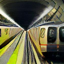 generated: a subway train coming out of a tunnel #1